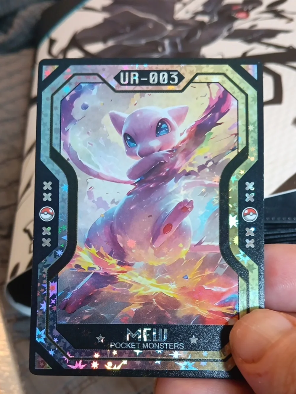 Pokemon Mew Trading Card - Pink, Blue, Purple, Yellow Holographic